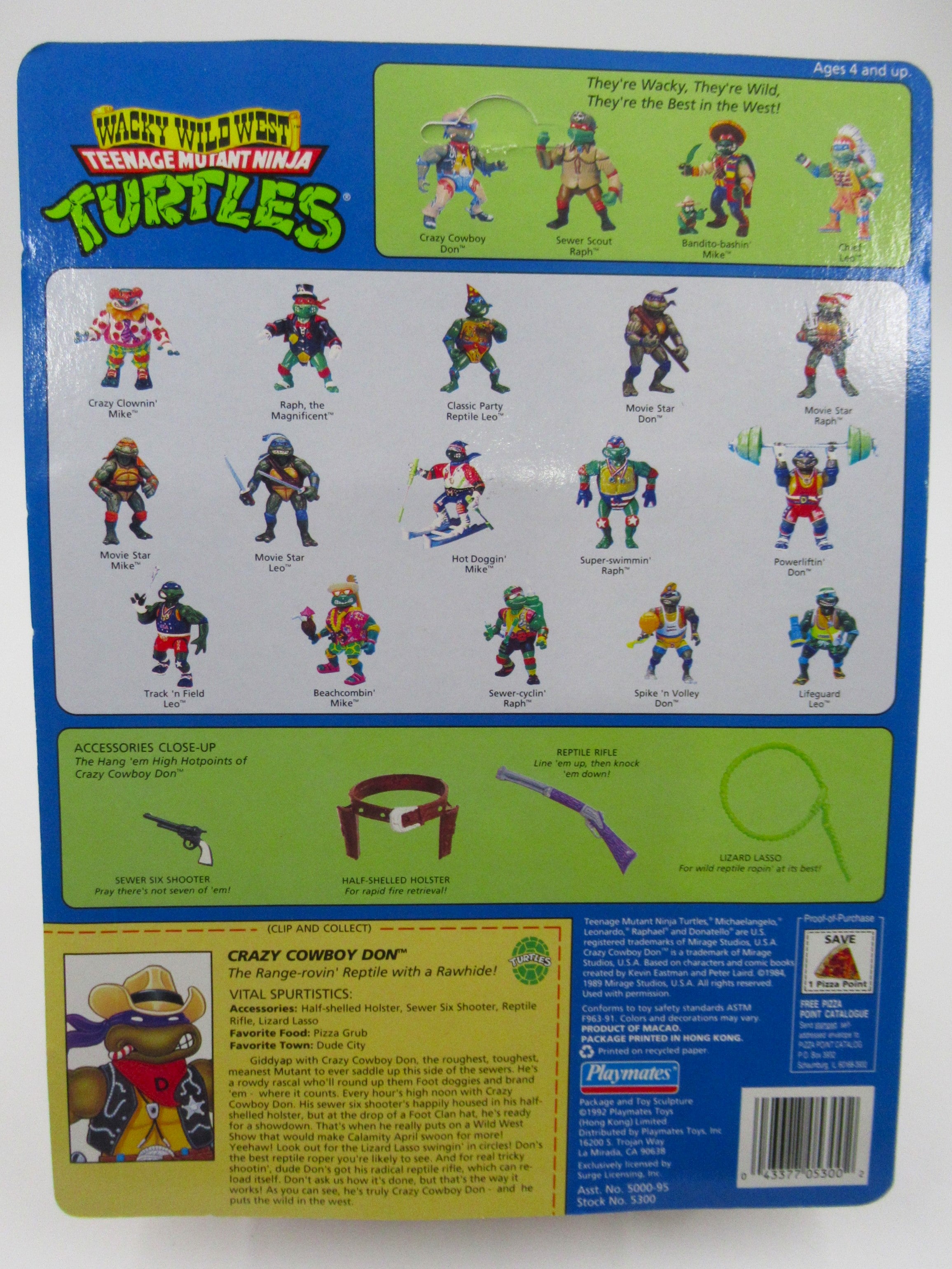 Teenage Mutant Ninja Turtles Crazy Cowboy Don Wacky Wild West Figure TMNTs - Playmates (1992)